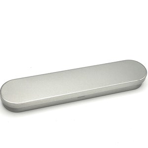 Silver empty hinged tin with lid, rectangular metal en plein air watercolor palette art supply container gift for artist Half and Full Pans