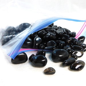 Bag of Polished Apache Tears Black Obsidian For Crafters