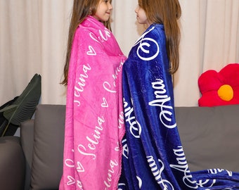 Personalized 60 x 80 Name Blanket |  Custom Blanket for Kids/Youth/Teenager/Adult | Baby Name Blanket | Baby Shower Gift | Christmas Gift