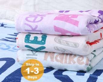 Personalized Baby Name Minky Blanket, Custom Heart Design