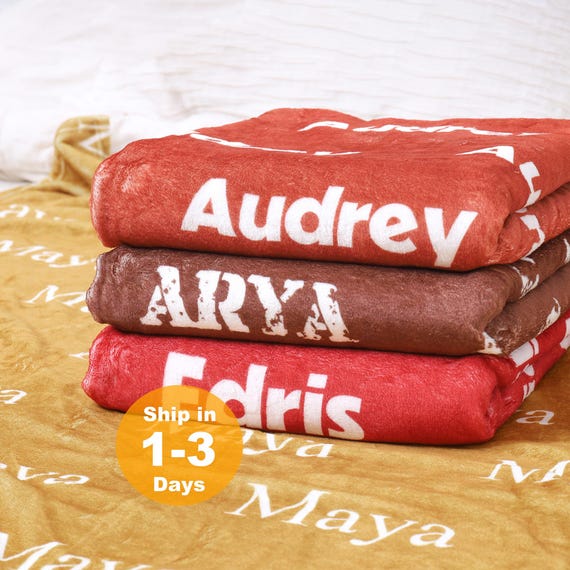Personalized Flannel Blanket | Custom Name Blanket, Baby Shower Gift
