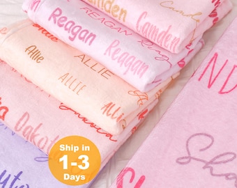 Aangepaste naamdeken uniek ontwerp voor kinderen, gepersonaliseerde kleurrijke naamdeken voor baby/kinderen/volwassenen, nerts babydeken, nieuw babycadeau