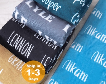 Personalized Name Blanket-Plush Minky Blanket-Custom Blanket-Kids Blanket-Baby Boy Blanket-Girl Blanket Gift-Custom Gift-Personalized Gift