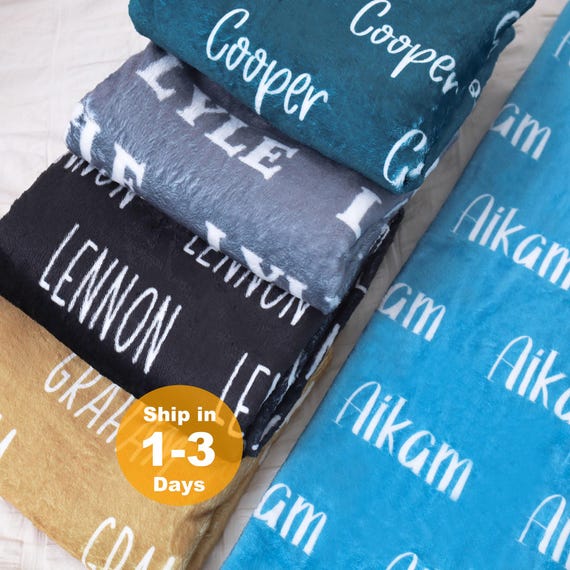 Personalized Name Blanket-Plush Minky Blanket-Custom Blanket-Kids Blanket-Baby Boy Blanket-Girl Blanket Gift-Custom Gift-Personalized Gift