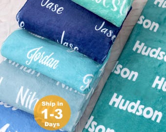 Personalized Name Blanket, Soft Flannel Fleece, Custom Baby Shower Gift