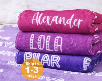 Personalized Minky Fleece Blanket, Custom Name Baby Gift