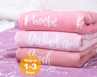 Personalized Baby Name Blanket, Soft Fleece, Custom Kids Gift