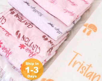 Couverture cadeau personnalisée avec coeur pour enfant, couverture personnalisée pour nouveau-né, couverture personnalisée Minky pour bébé, cadeau de Noël pour enfants, cadeau de baby shower
