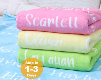 Personalized Name Fleece Blanket, Custom Baby Gift