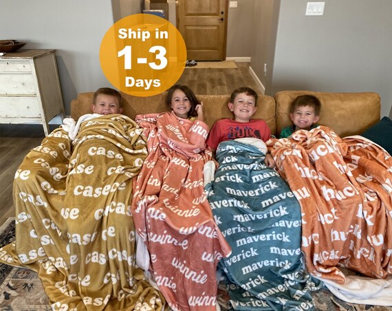Personalized Name Custom Blanket for Baby kids youth adult Custom Flannel Blanket Custom Gift 30 X 40 35 Colors 4 Size Options Etsy