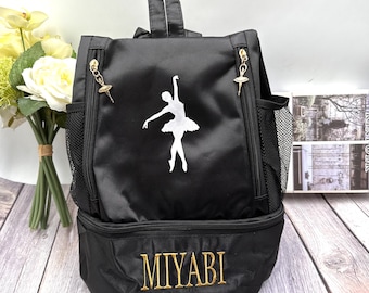 Personalized Embroidery Ballet Dance Bags, Girls Sports Dance Bag, Custom Name Kids Backpack, Shoulder Bag, Backpack for Clothes Shoes Dress