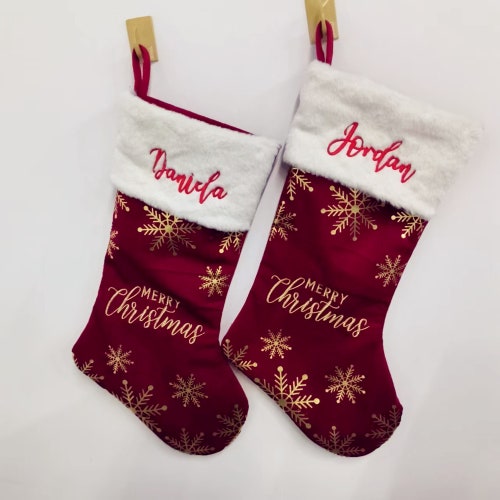 Personalized Velvet Stockingcustom Christmas - Etsy