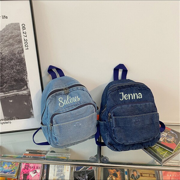 Denim Backpack Etsy