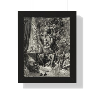 Gustave Doré&#39;s Don Quixote: A World of Disorderly Notions Framed Vertical Poster