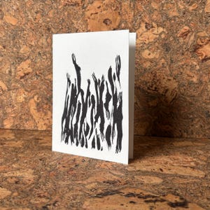 CARTE - ILLUSTRATION - Dactyle. Noir&Blanc, Abstrait, Végétal, Nature, Graphique. Carte postale/Carte de vœux/Décoration/Invitation/Affiche