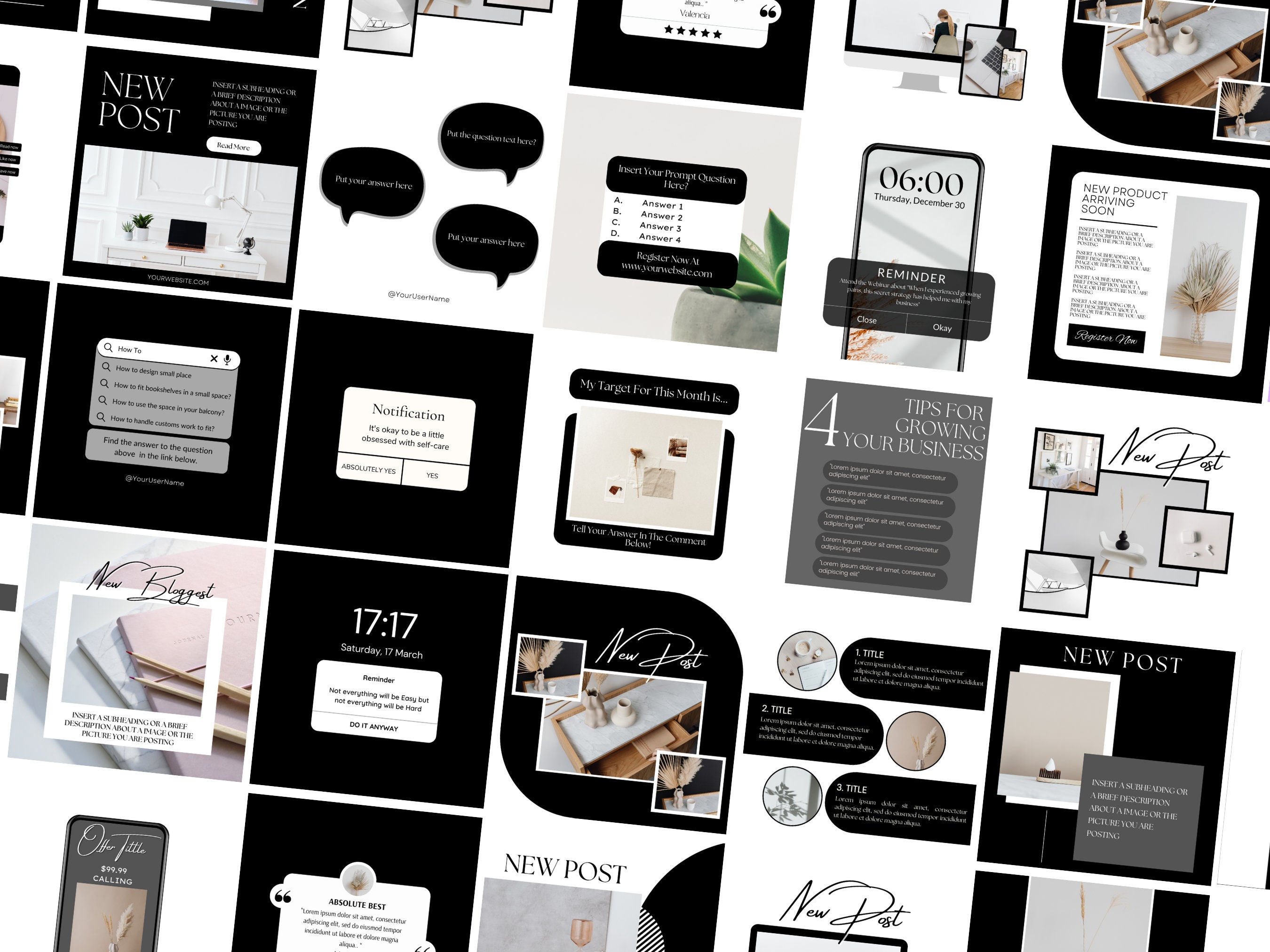 50 Black & White Instagram Post Templates | Canva Template for ...