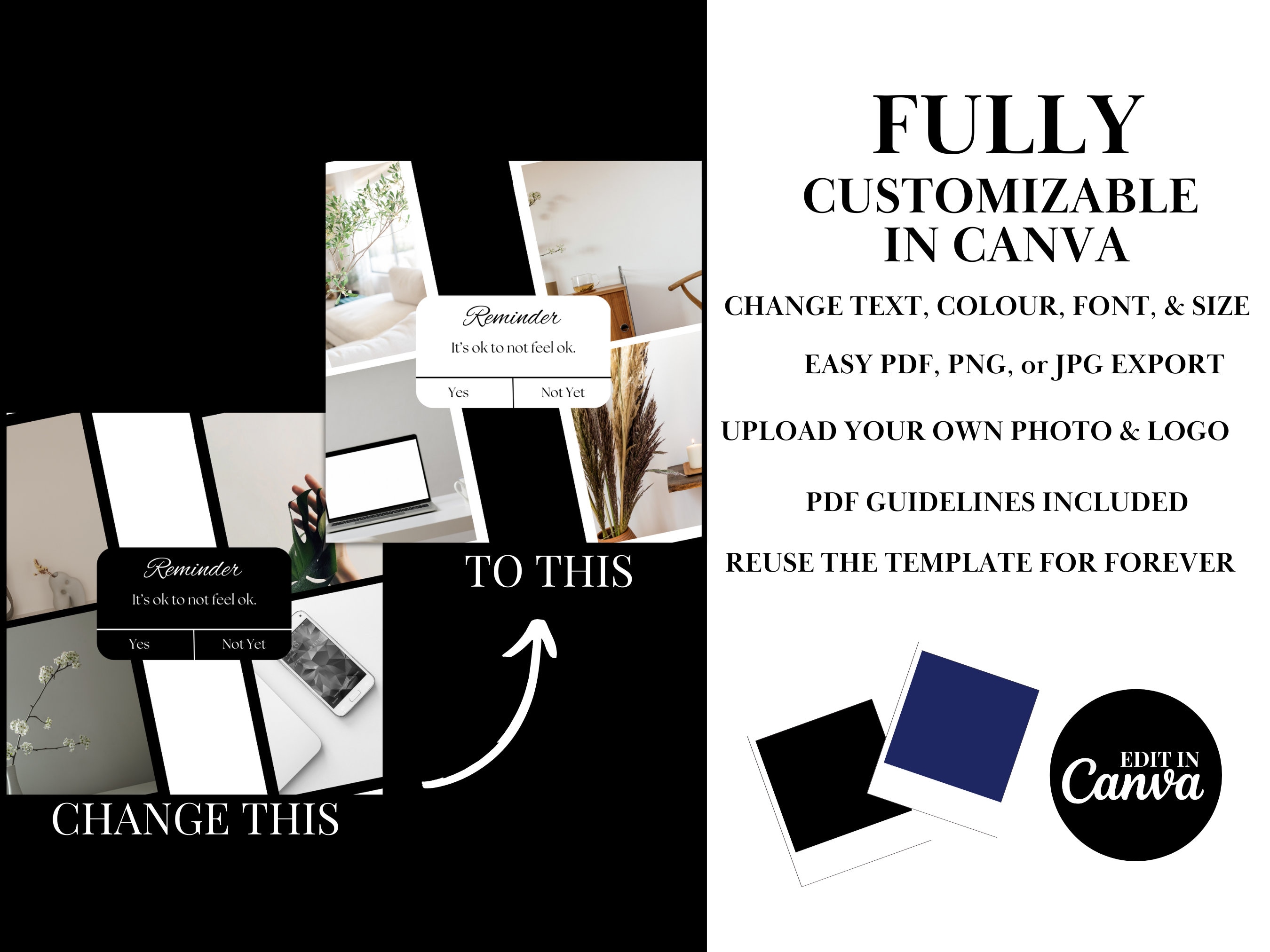 50 Black & White Instagram Post Templates | Canva Template for ...
