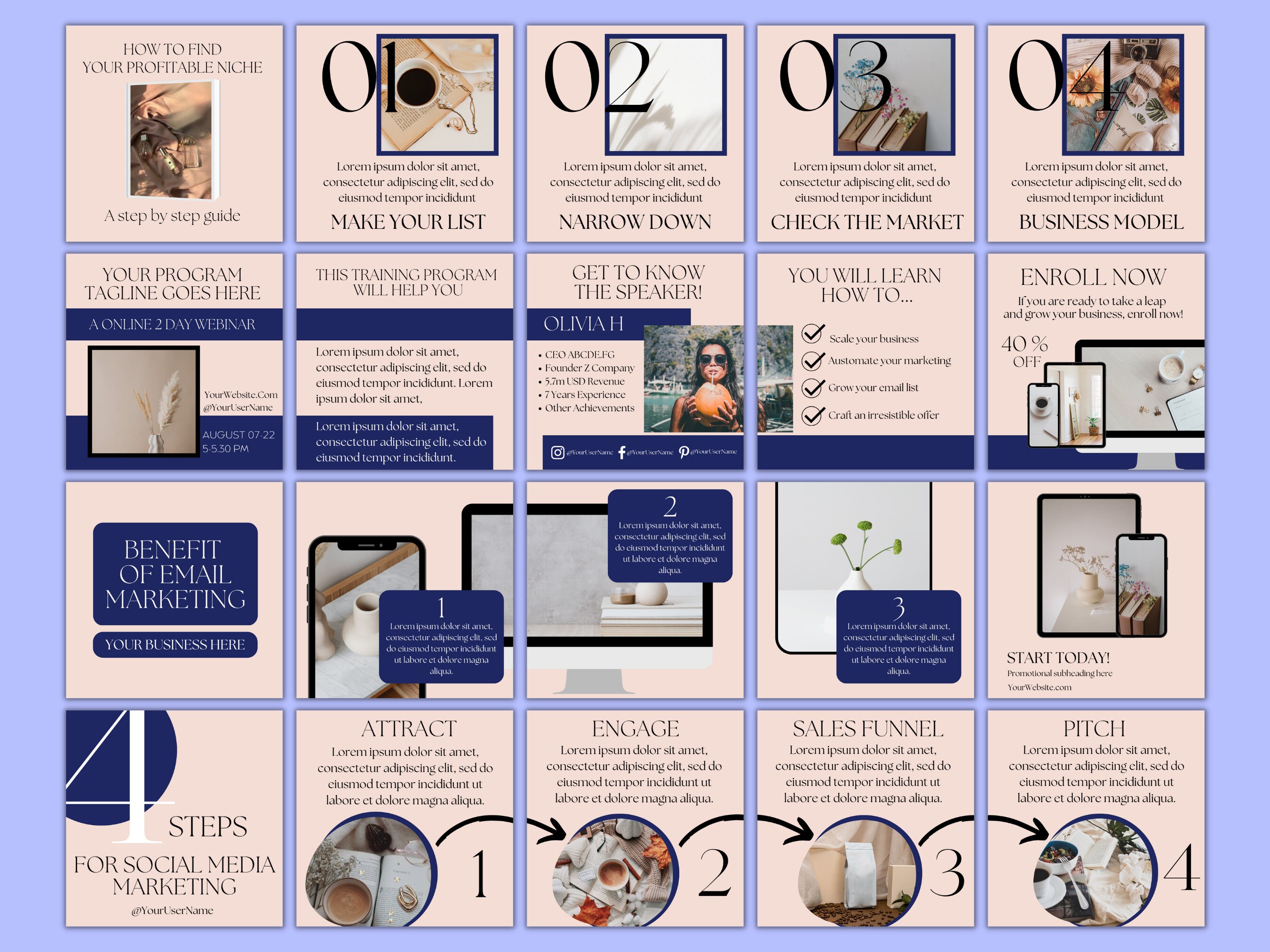 50 Instagram Carousel Template Canva for Business Coaches & Coaching ...