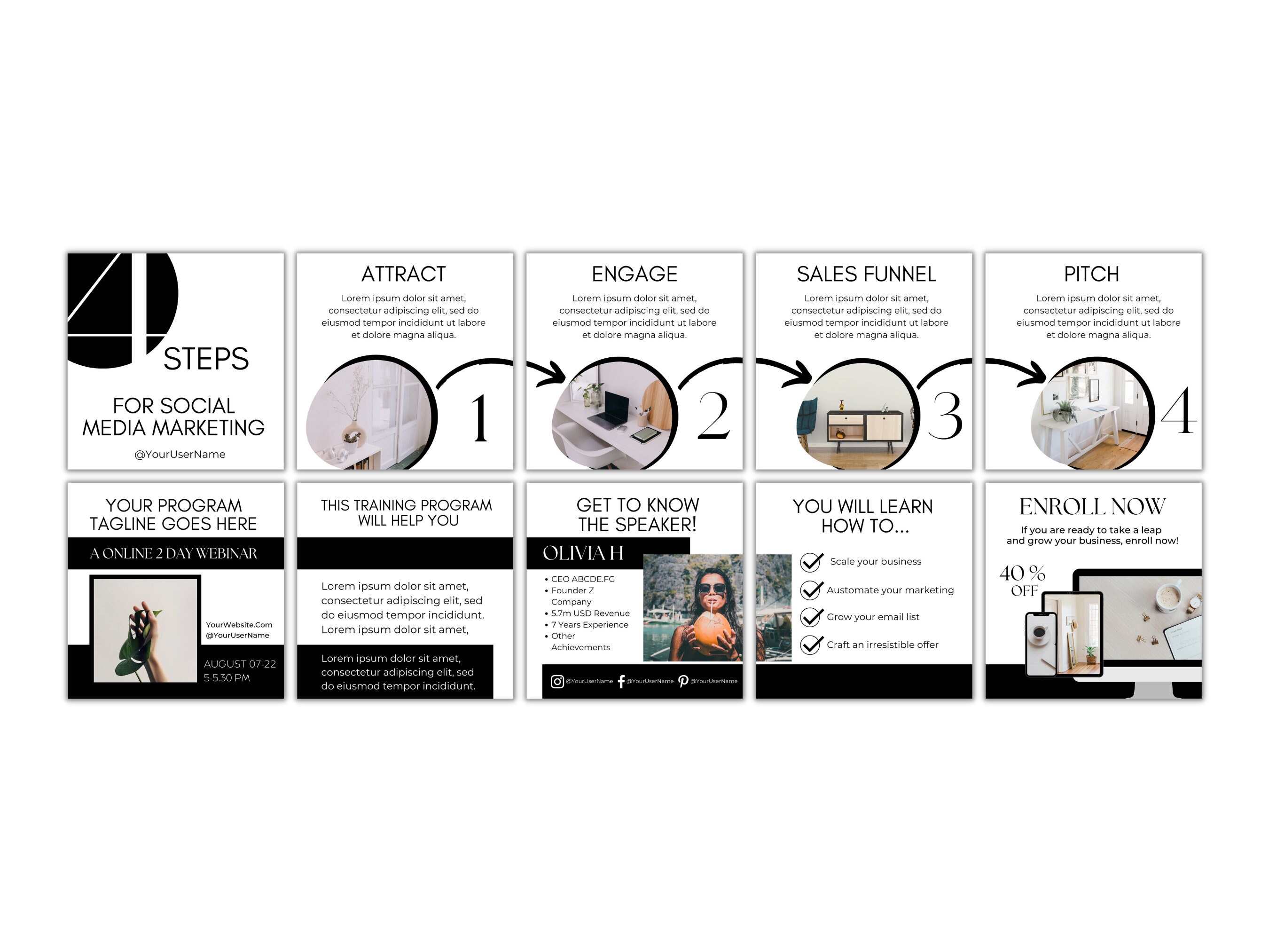 50 Instagram Carousel Template Canva for Business Coaches & Coaching ...