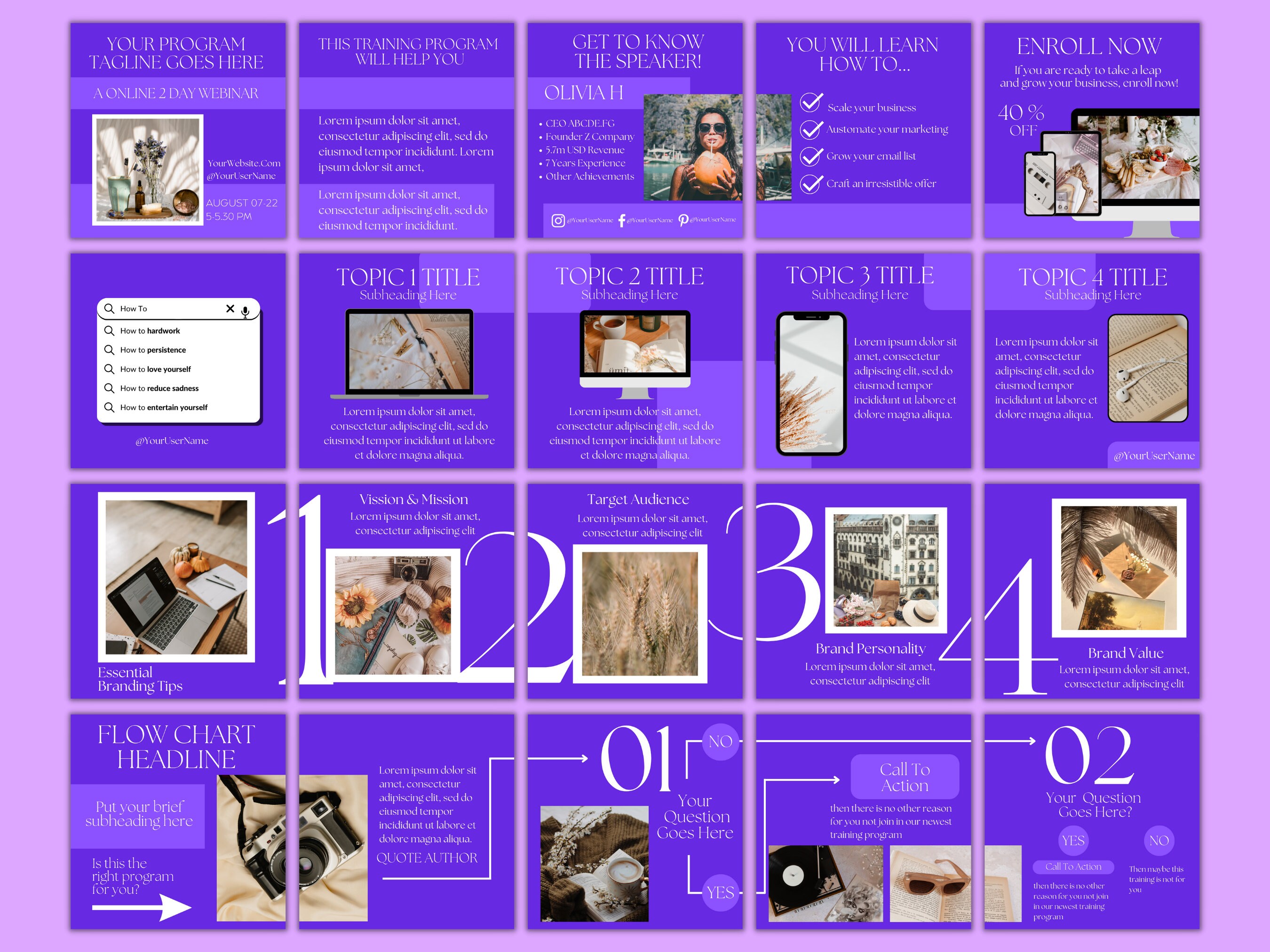 50 Instagram Carousel Template Canva for Business Coaches & Coaching ...