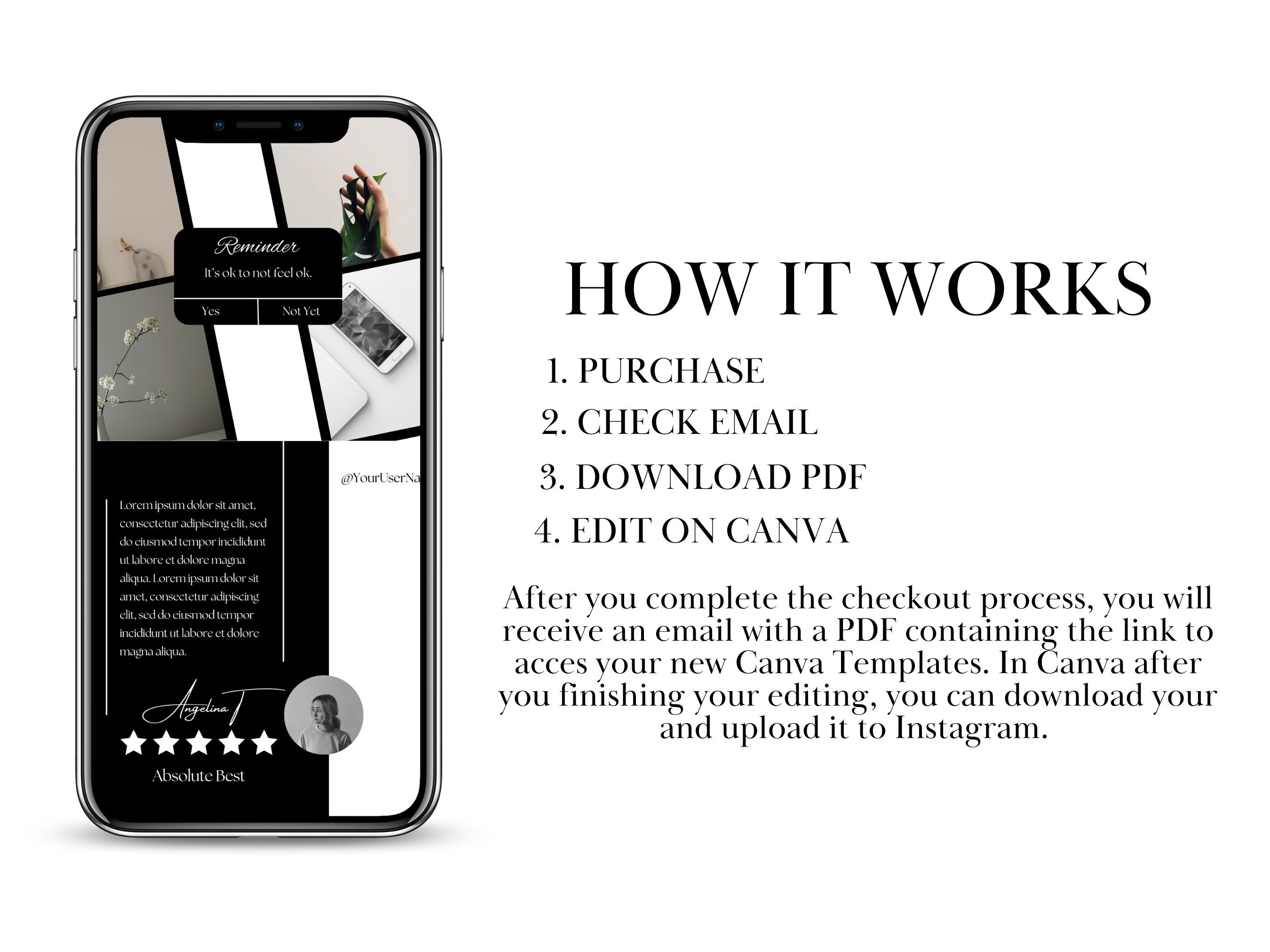 100 Black & White Instagram Post Templates | Canva Template for ...