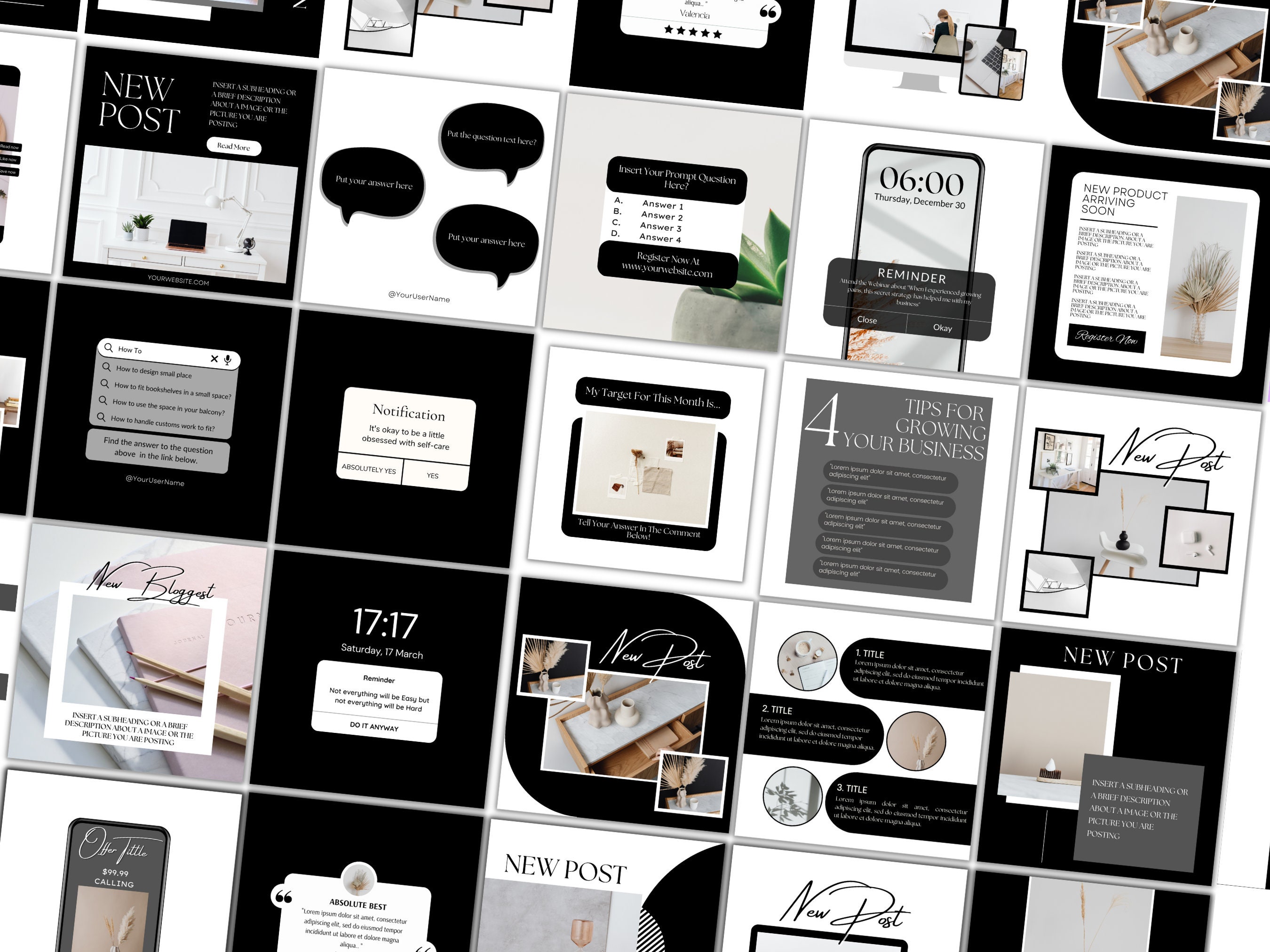 100 Black & White Instagram Post Templates | Canva Template for ...