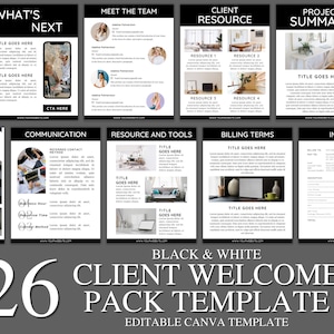 Client Welcome Packet Template | Client Onboarding Template | New Client Service Guide | Editable Welcome Pack  | Canva Template
