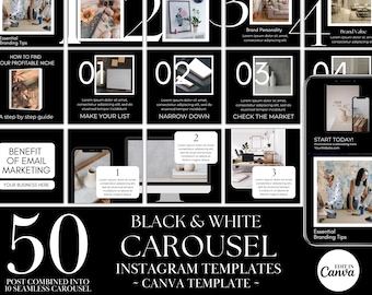 50 Instagram Carousel Template Canva for Business Coaches & Coaching Template, Engagement Booster Notification Pack, Instagram Carousel Post
