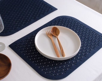 2 Pcs Set Rectangular Table Placemats,  Felt placemat, Table decorations,  12,99'' x 17,32''  (33 x 44 cm)