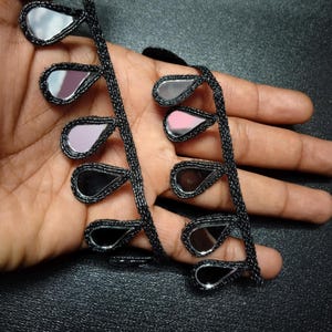 Black Mirror Fabric Trim: Teardrop Band, DIY Jewelry & Wedding Veil