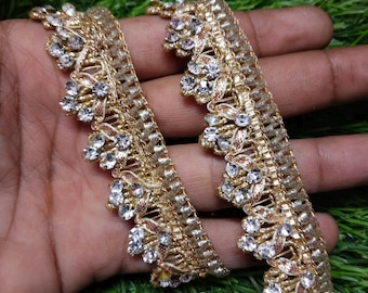 Beaded Gold Sari Trim: Indian Sewing Embellishment