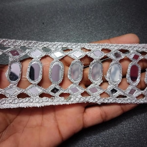 Silver Cutwork Sari Border: Indian Wedding Dress Embellishment