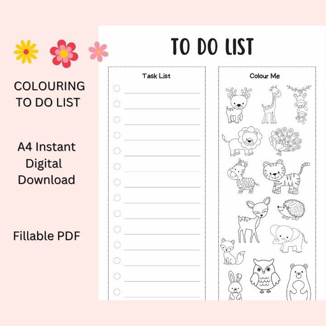 Colouring to Do List| to Do List| Fun to Do List| Planner| Digital ...