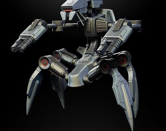 1:12/18 Scale TRA-9 Kampfdroid Unbemalter 3D gedruckter Figurenbausatz aus Star Wars Black Series