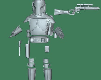 1:12/18/6 Daimyo Boba Fett, Book of Boba Fett Star Wars The Black Series Unpainted 3D printed figure kit Vintage Collection