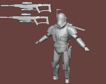1:12/18 Scale Clone Force 99 Republic Crosshair figure Kit Star Wars Black Series