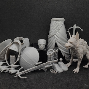 1:12/18 Bounty Hunter Embo and Marrok Unpainted Headsculpt and Figure kit Star Wars Black Series