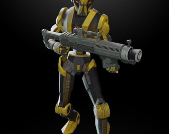 1:18/12/6 HK-55 Assassin Droide The Old Republik unbemalte 3D gedruckte Figur Black Series