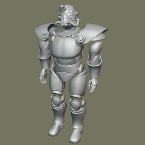 1:12 Fallout 3/New Vegas T-51b Power Armor 3D printed figure kit