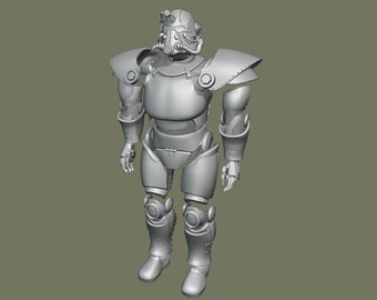 1:12 Fallout 3/New Vegas T-51b Power Armor 3D printed figure kit
