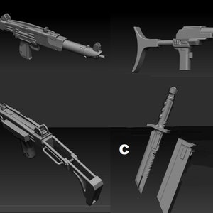 1:12/18/6 Boba Fett Prototype Weapons Accessory pack for Star Wars Black Series