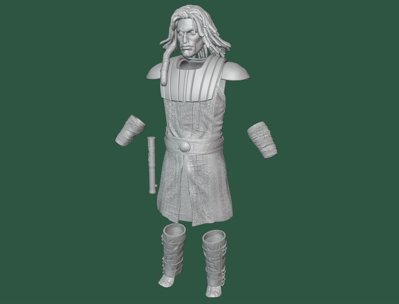 1:12/18/6 クインラン・ヴォス クローンウォーズ 未塗装フィギュア