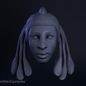 1:12/18/6 Jedi Master Adi Galia unpainted 3D printed headsculpt for figures Star Wars Black Series Vintage Collection