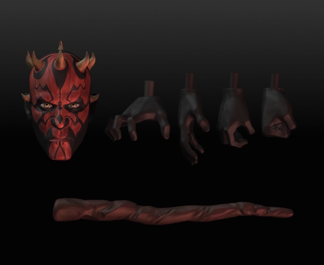 Maul Head 1:12/18/6 Darth Maul Old Master Rebels Animated Style Unpainted ...