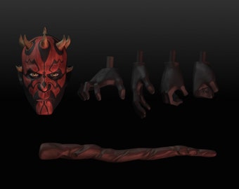 1:12/18/6 Darth Maul Old Master Rebels Animated style Unpainted Headsculpt Star Wars Black Series