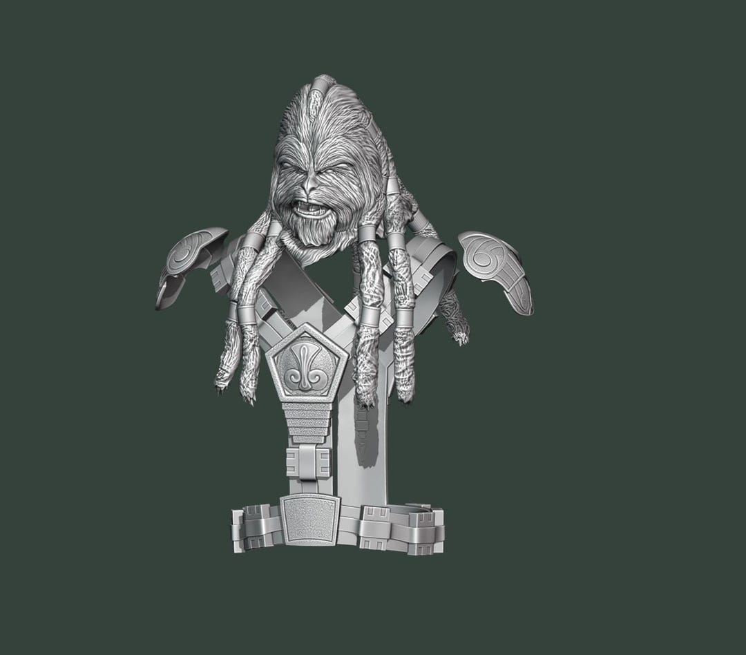 Tarfful Rots 1:12/18/6 Tarfful Wookiee Warrior Rots Unpainted 3D Printed Figure Kit ...