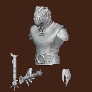 1:12/18/6 Desann Dark Jedi - Jedi Outcast 3D printed Unpainted Headsculpt and Figure kit Star Wars Black Series