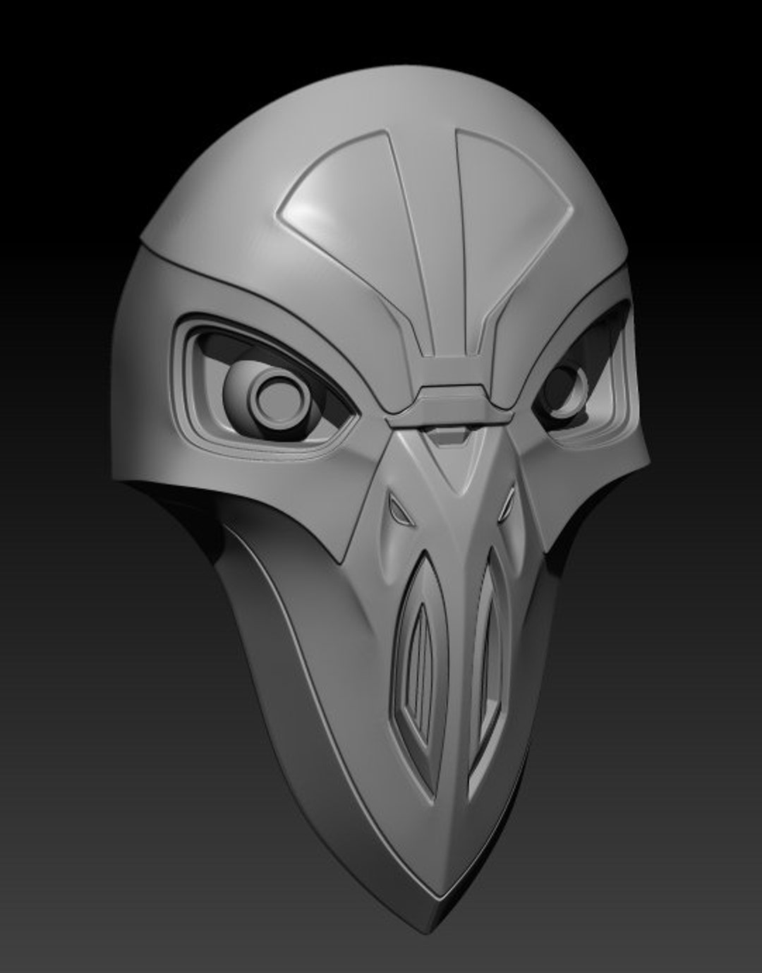 Inquistor Mask 1:12/18/6 Scale Tales of the Jedi X'th Inquisitor Star Wars Black ...