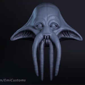1:12/18/6 Quarren Alien unpainted Headsculpt 3D printed unpainted headsculpt for figures Star Wars Black Series Vintage Collection