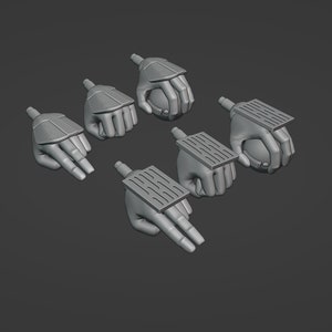 1:12 Stormtrooper Extra Hand sculpts multi-pack Black Series 3D printed